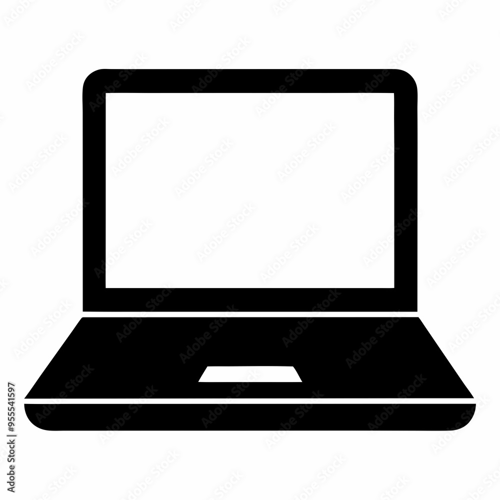Minimalist Laptop Icon on White Background - Vector Art Illustration Minimalist Laptop Icon on White Background - Vector Art Illustration