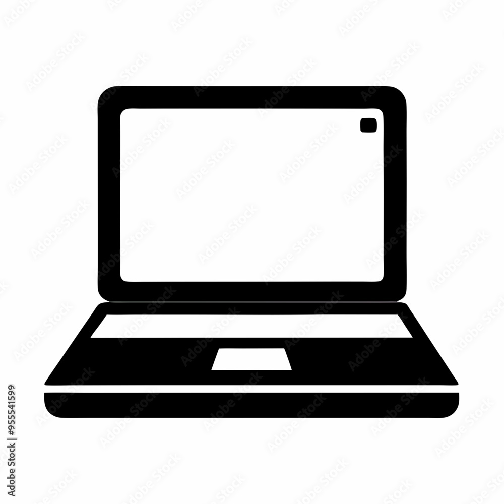 Minimalist Laptop Icon on White Background - Vector Art Illustration Minimalist Laptop Icon on White Background - Vector Art Illustration