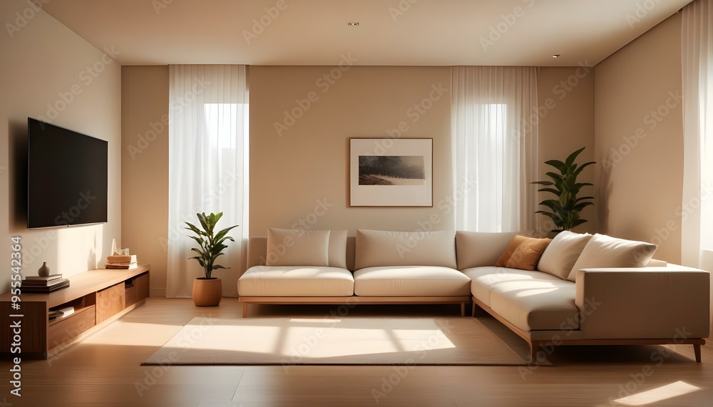 Fototapeta premium Photo interior modern design room 3d illustration