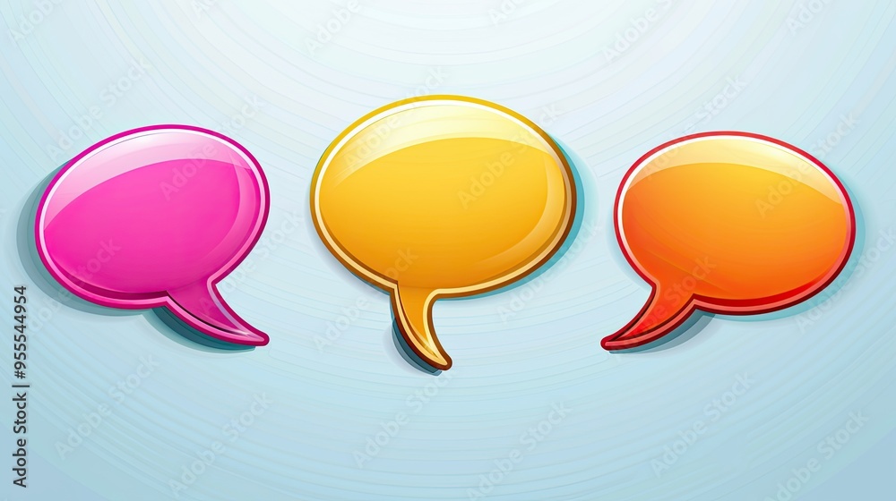 Blank empty speech bubbles illustration set