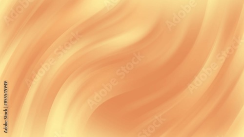 Abstract Flowing Wave Animation with Orange and Yellow Pastel Gradient Background in 4K