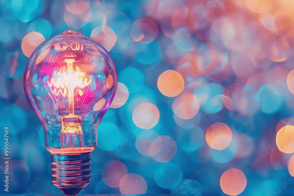 A vibrant light bulb illuminates, capturing the essence of business ideas and the innovative spirit behind a startup