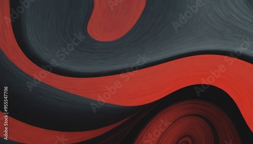 Abstract Swirling Red and Black Pattern.