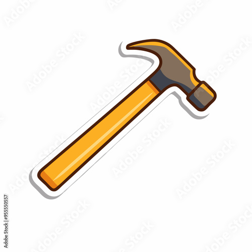 Sticker design with claw hammer on a isolated white background (5)