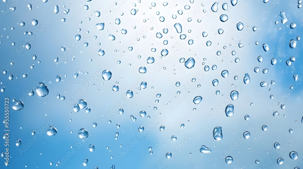 Water Drops, Rain, Dew on Blue Background, Abstract Image, Texture, Pattern, Wallpaper, Cover and Screen of Smartphone, PC, Laptop, 9:16 and 16:9 Format Water Drops, Rain, Dew on Blue Background, Abstract Image, Texture, Pattern, Wallpaper, Cover and Screen of Smartphone, PC, Laptop, 9:16 and 16:9 Format
