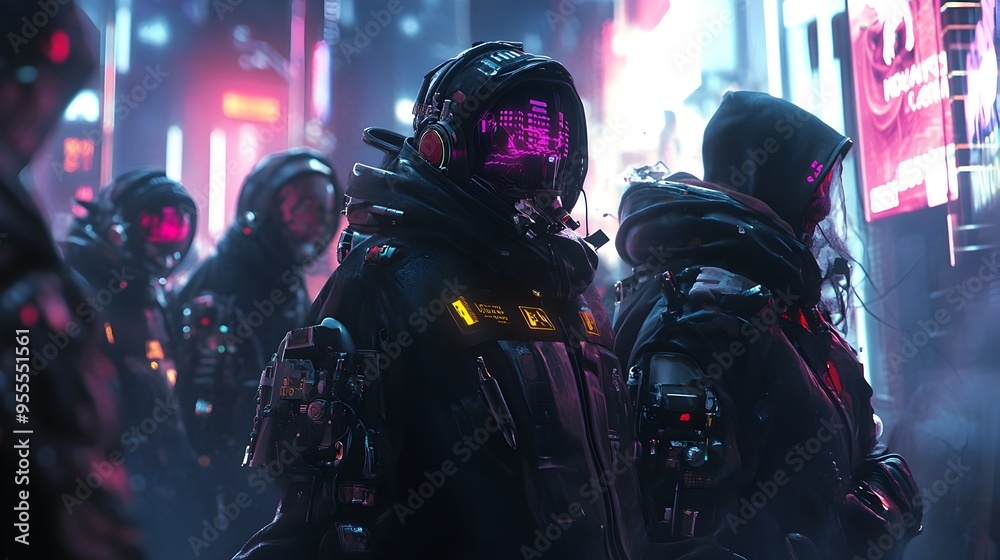 Hackers Breaching Haunted Data Infused Network in Eerie Fog Shrouded Cityscape Hackers Breaching Haunted Data Infused Network in Eerie Fog Shrouded Cityscape