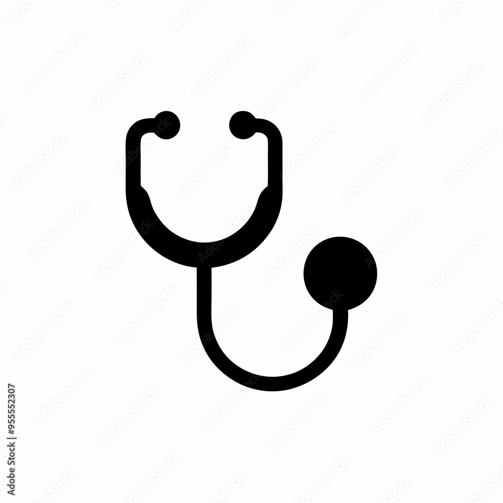 Stethoscope Icon on White Background – Vector Art Stethoscope Icon on White Background – Vector Art