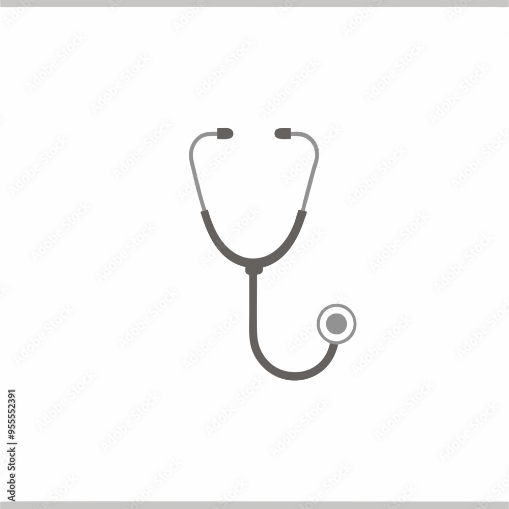 Stethoscope Icon on White Background – Vector Art Stethoscope Icon on White Background – Vector Art