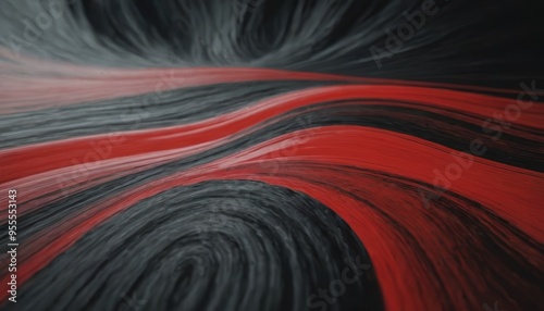 Abstract background with black and red wavy lines.