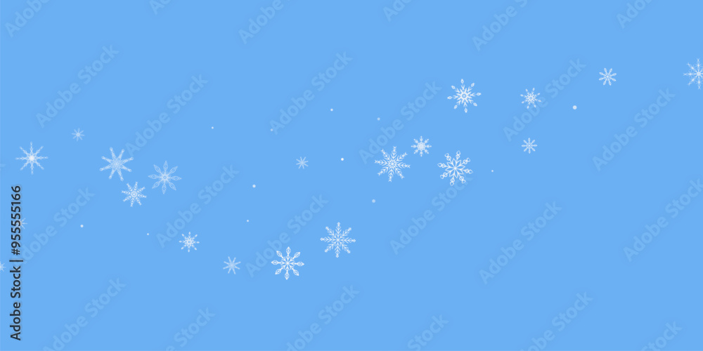 Snowflakes. Snow, snowfall. Falling scattered white snowflakes on a blue background. Snowflakes. Snow, snowfall. Falling scattered white snowflakes on a blue background.