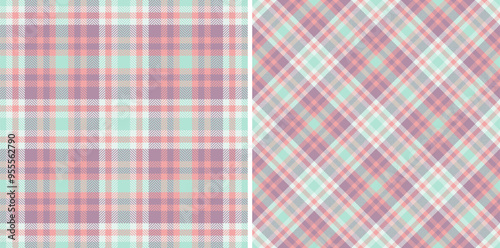 Tartan pattern fabric of vector texture background with a textile plaid check seamless. Set in light colors. Trendy everyday bags for women.
