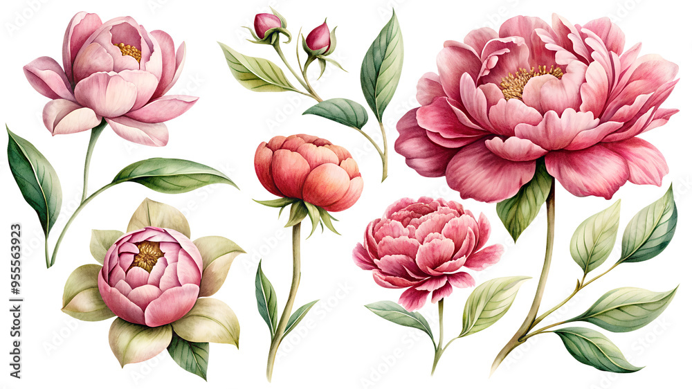 Set of flower clipart: soft pink flowers and peonies buds. The set is perfect for invitations, cards, packaging design and other creative projects. Set of flower clipart: soft pink flowers and peonies buds. The set is perfect for invitations, cards, packaging design and other creative projects.