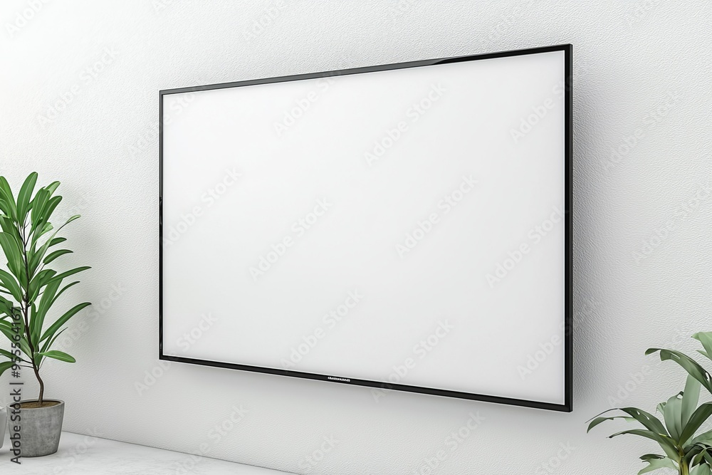 TV screen mockup on isolated background created with Generative AI TV screen mockup on isolated background created with Generative AI