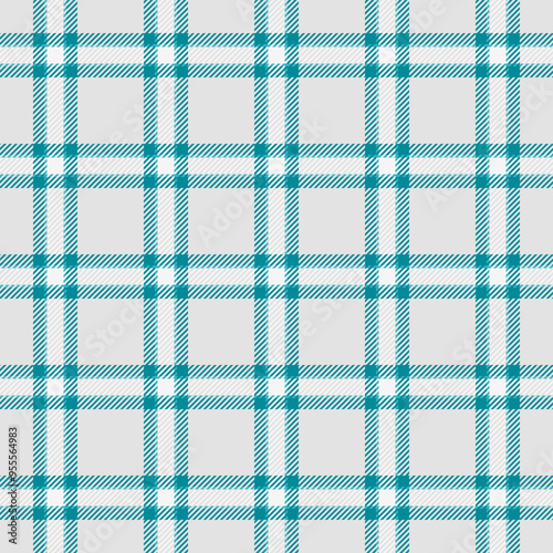 Service tartan textile check, hounds fabric background pattern. Square seamless vector texture plaid in cyan and sterling silver colors.