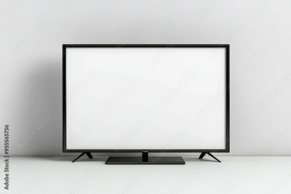 TV screen mockup on isolated background created with Generative AI TV screen mockup on isolated background created with Generative AI