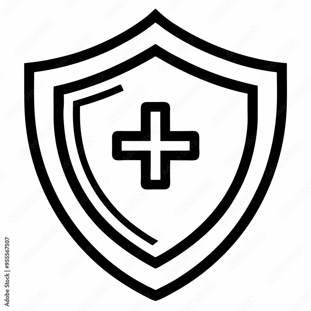 Vector Art Shield Icon on White Background Vector Art Shield Icon on White Background