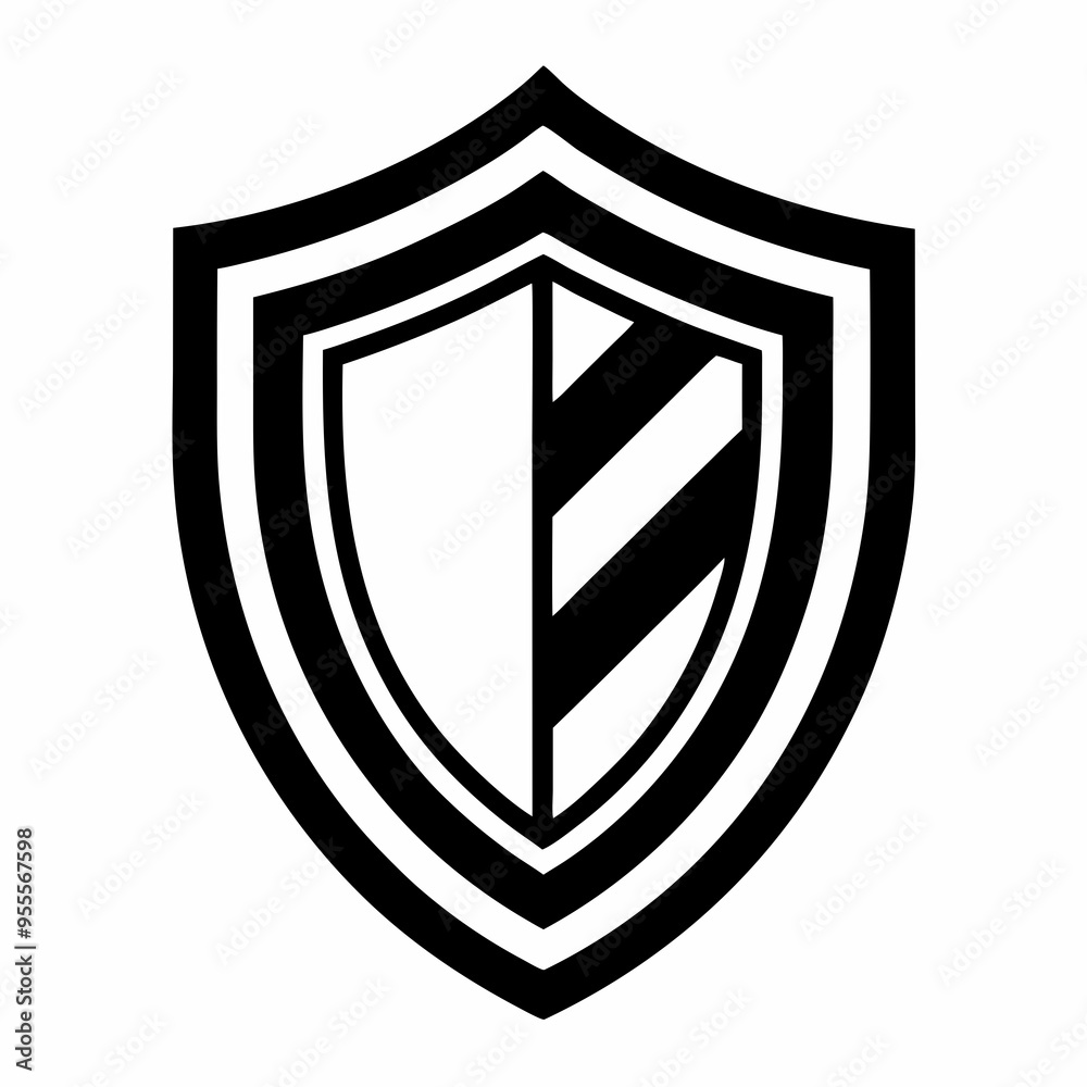 Vector Art Shield Icon on White Background Vector Art Shield Icon on White Background