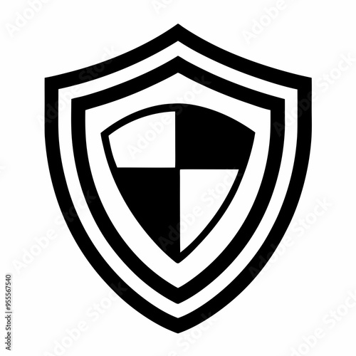 Vector Art Shield Icon on White Background Free Download Vector Art Shield Icon on White Background - GFXLoad