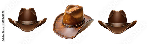 Fedora hat isolated on transparent background, cut out.