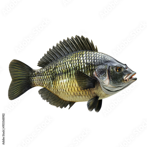 A blackchin tilapia of a freshwater fish showcasing detailed scales and vibrant colors, ideal for aquatic themes. photo