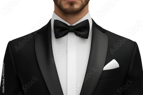 Elegant tuxedo outfit for formal events. Perfect for weddings, galas, and special occasions. photo