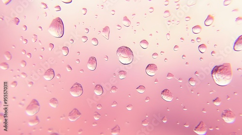 Water Drops, Rain, Dew on Pink Background, Abstract Image, Texture, Pattern, Wallpaper, Cover and Screen for Smartphone, PC, Laptop, 9:16 and 16:9 Format