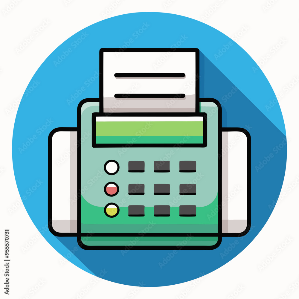 Vector Art White Background Fax Icon Illustration Vector Art White Background Fax Icon Illustration
