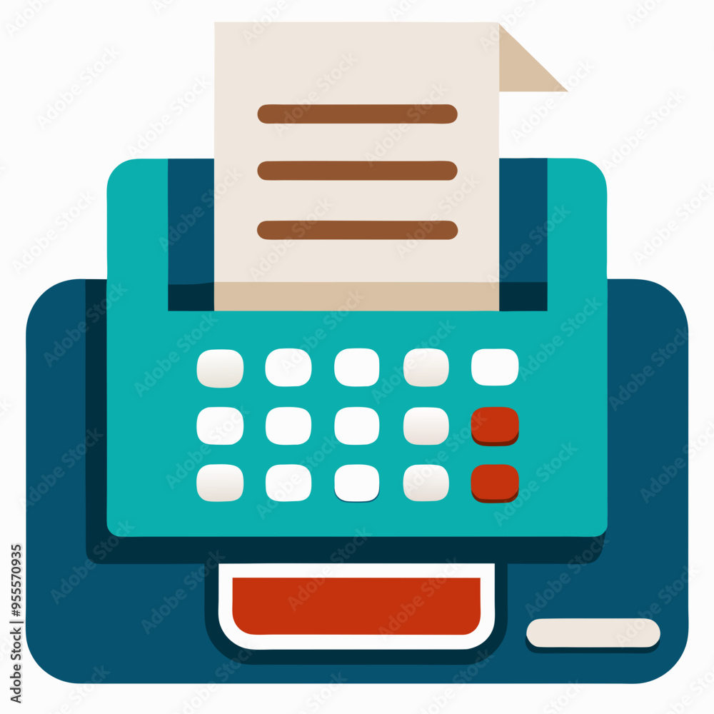 Vector Art White Background Fax Icon Illustration Vector Art White Background Fax Icon Illustration