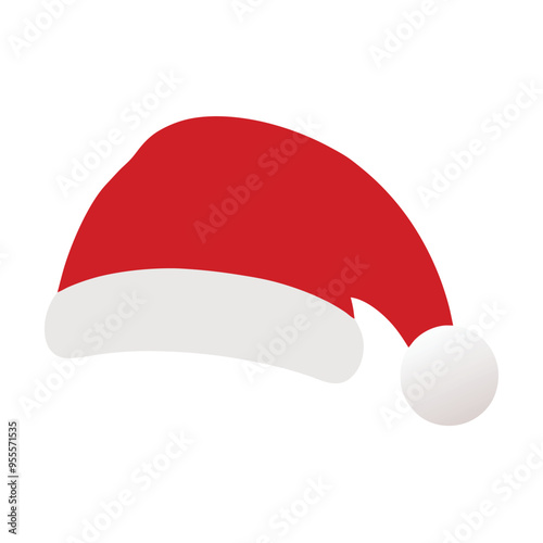 a santa claus hat  vector silhouette clipart, isolated on white background