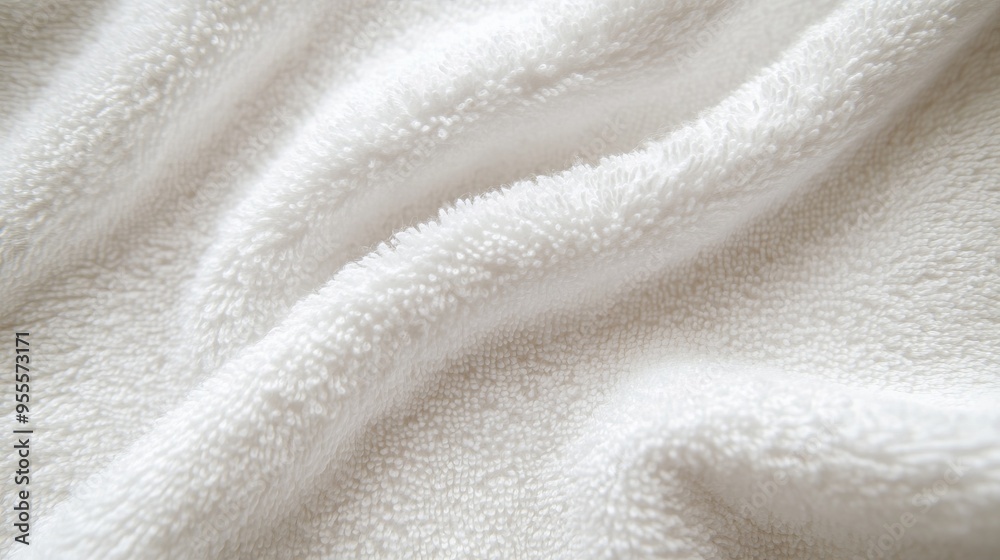 White Plush Towel Texture, Close-Up Shot, Top View. AI generated illustration White Plush Towel Texture, Close-Up Shot, Top View. AI generated illustration