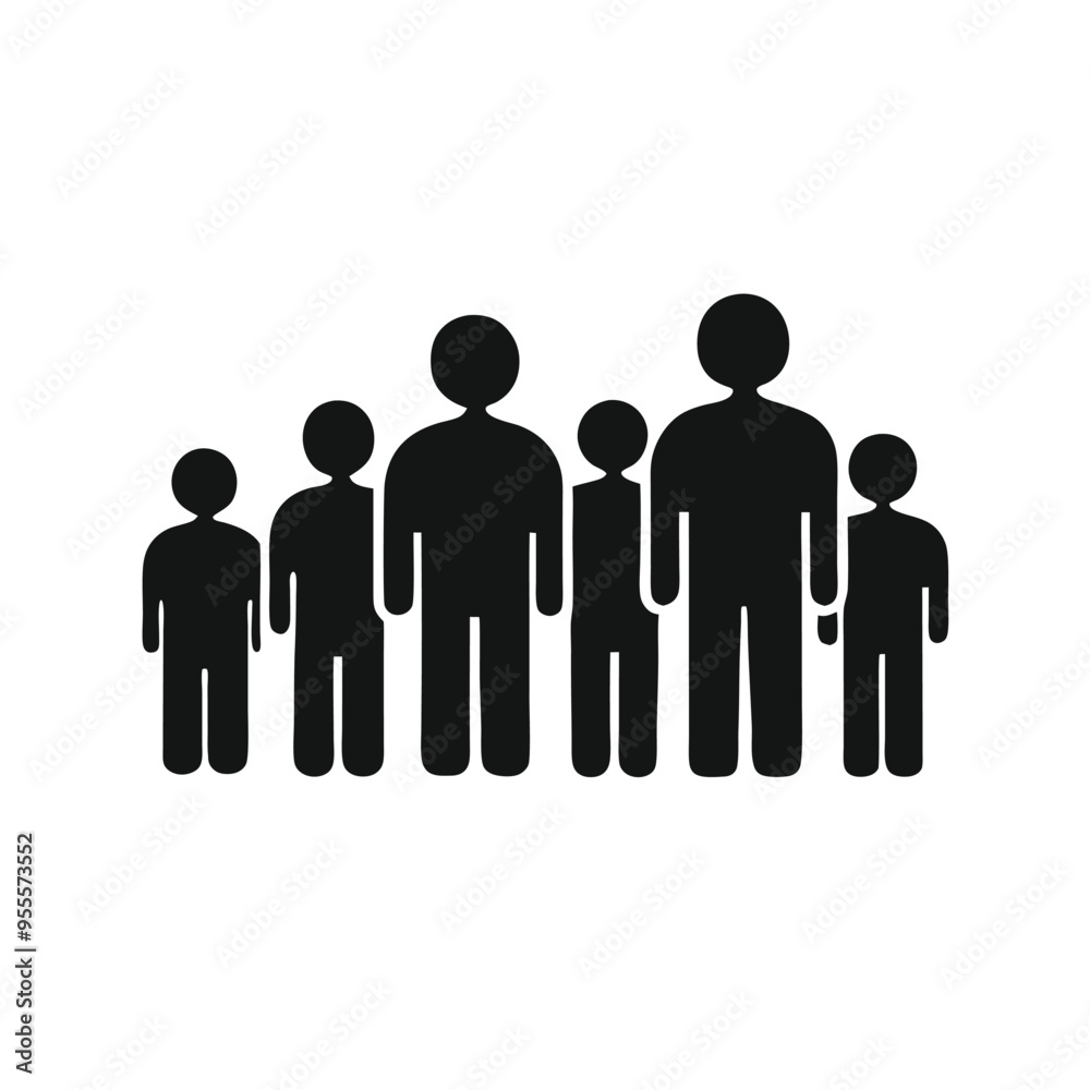 People icon. Group of people, vector silhouette clipart, isolated white background, People icon. Group of people, vector silhouette clipart, isolated white background,