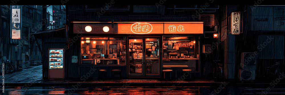 Lofi Bar Vibes – Relaxing Anime Scene with Rainy Autumn Atmosphere Lofi Bar Vibes – Relaxing Anime Scene with Rainy Autumn Atmosphere