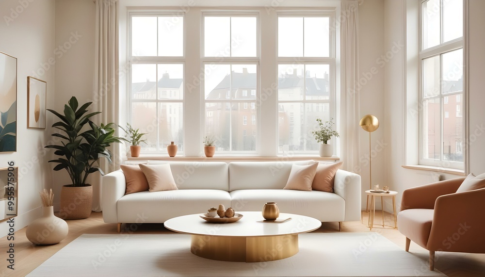 Fototapeta premium Photo interior modern design room 3d illustration