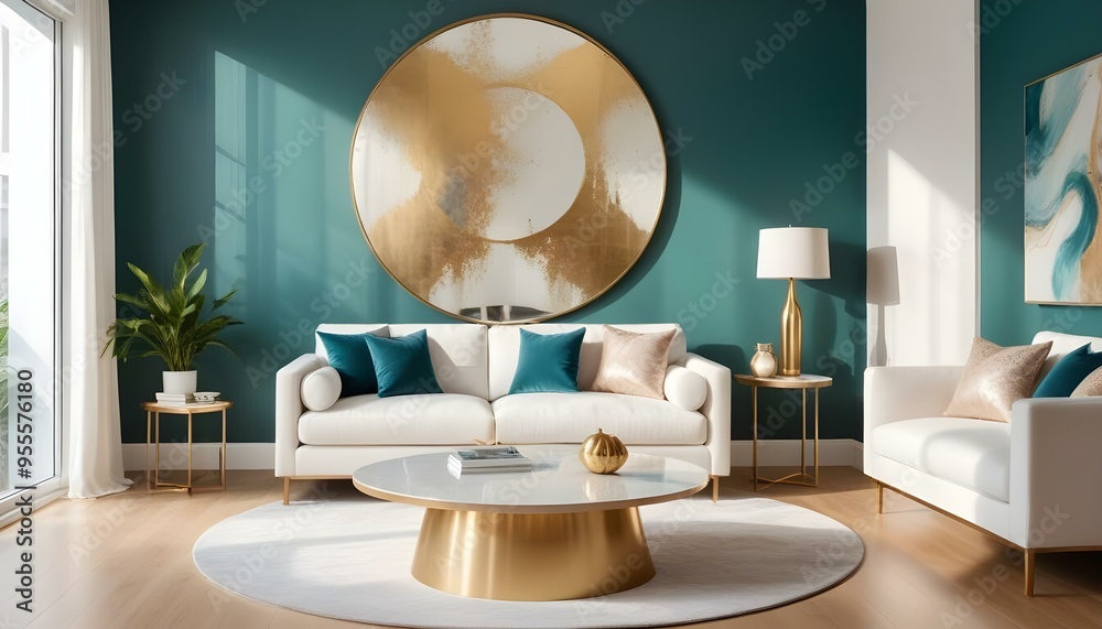 Obraz premium Photo interior modern design room 3d illustration