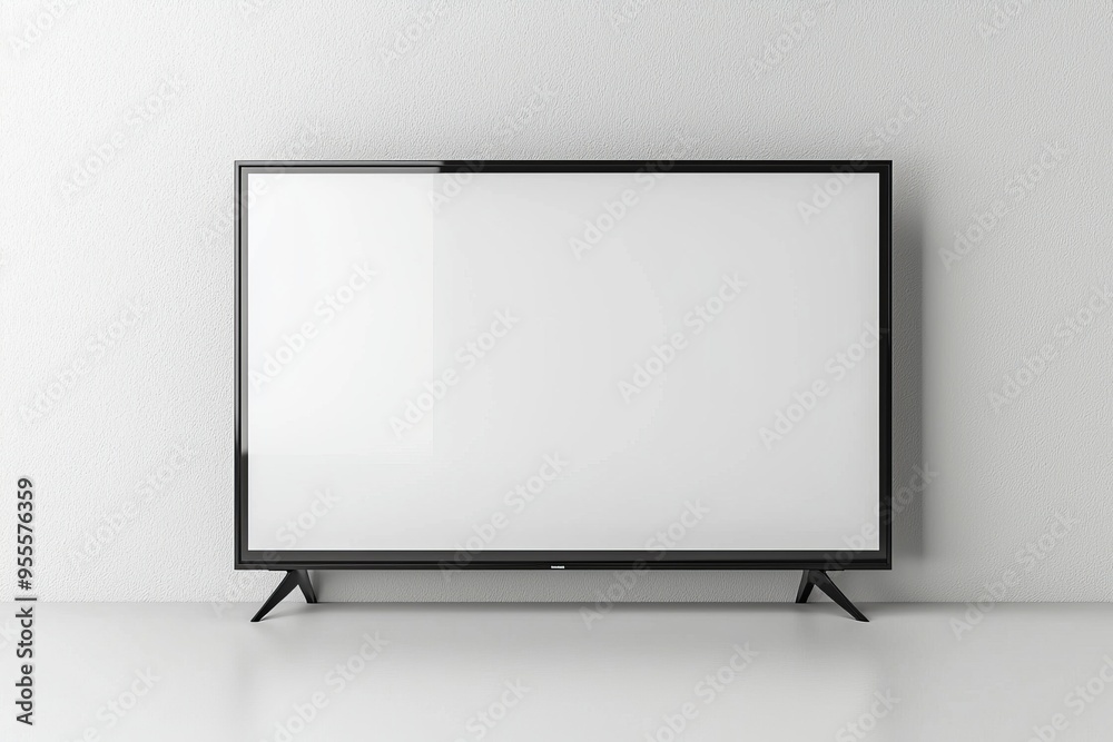 TV screen mockup on isolated background created with Generative AI TV screen mockup on isolated background created with Generative AI
