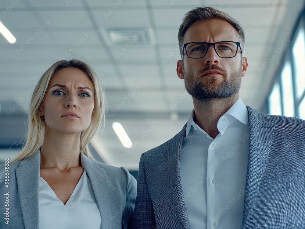 Professional Business Couple in an Office Environment Professional Business Couple in an Office Environment