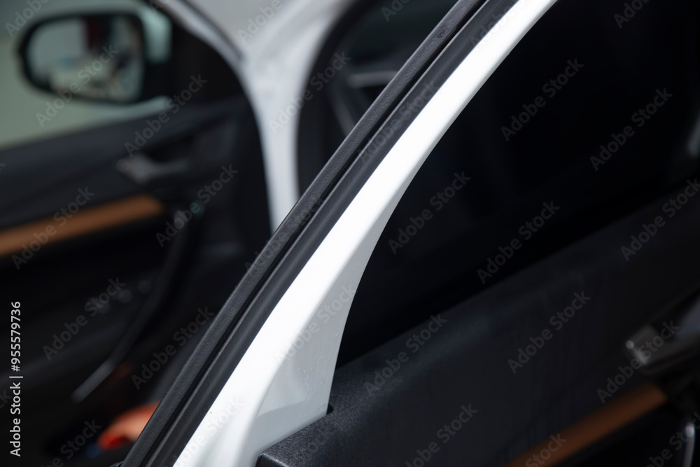 Tinting of car windows.Window film for car. Tinting of car windows.Window film for car.