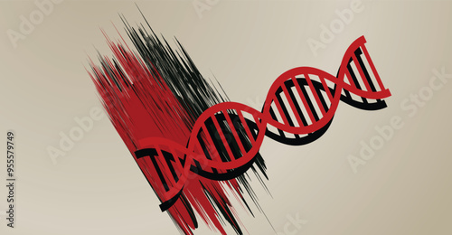 DNA, illustration, vector  shapes Double helix structure. Genetic engineering concept.