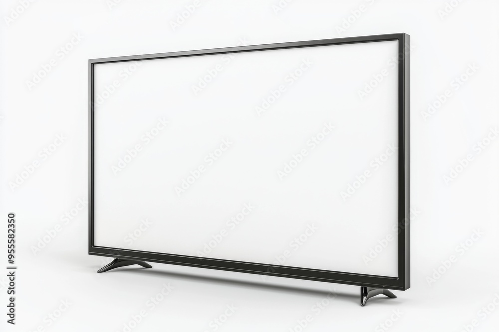 TV screen mockup on isolated background created with Generative AI TV screen mockup on isolated background created with Generative AI