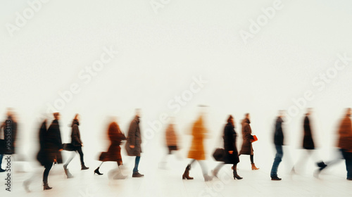 Wallpaper Mural Energetic urban professionals walking briskly in a contemporary corridor with blurred background, perfect for city life concepts Torontodigital.ca