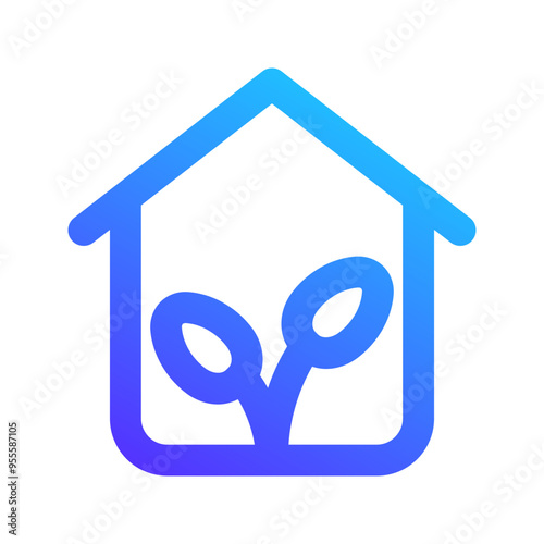 eco house gradient icon