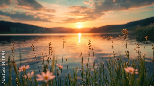 Serene Sunset Lake