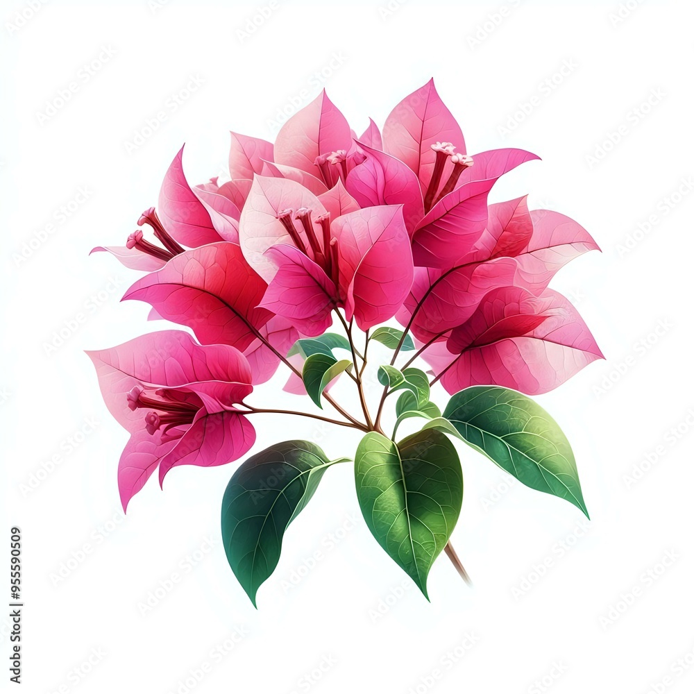 Obraz premium bougainvillea flowers isolated on white 