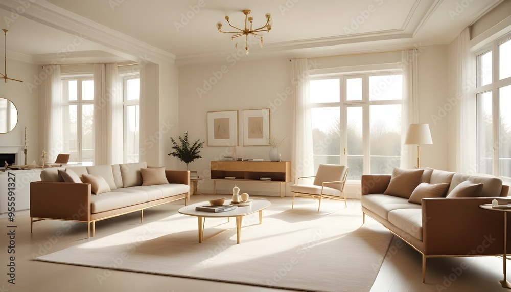 Fototapeta premium Photo interior modern design room 3d illustration