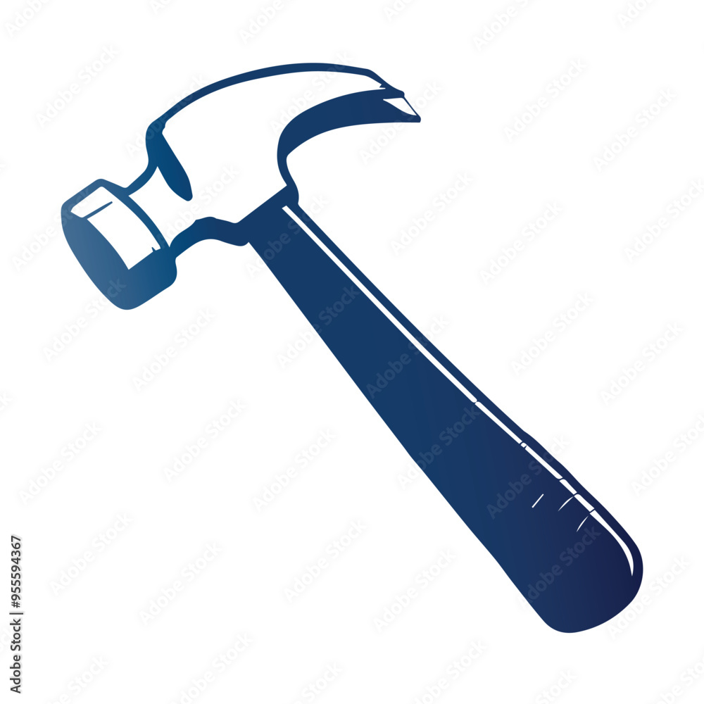 Hammer blue vector illustration design, modern hammer creative logo icon on white background. Hammer blue vector illustration design, modern hammer creative logo icon on white background.