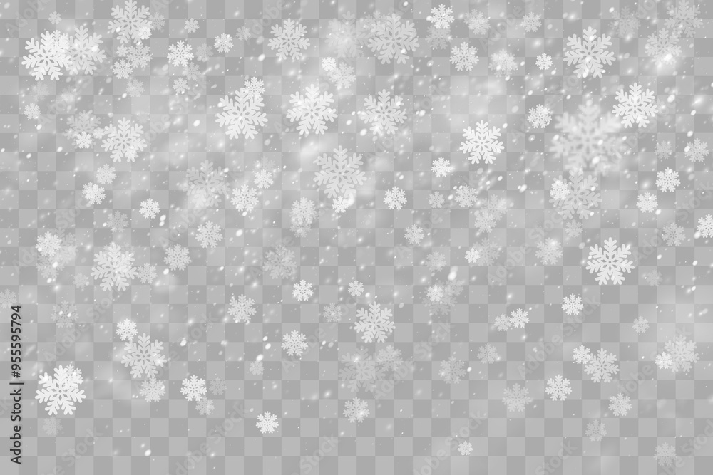 Christmas snowflakes on a transparent background. Snow flakes, snow background. Heavy snowfall, snowflakes in different shapes and forms. Christmas snowflakes on a transparent background. Snow flakes, snow background. Heavy snowfall, snowflakes in different shapes and forms.