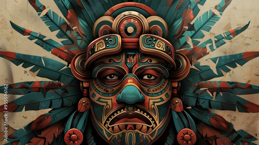Fototapeta premium AZTEC CONCEPT ILLUSTRATION