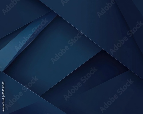 Geometric Background. Web Banner Design with Abstract Gradient Shapes in Dark Blue Colors