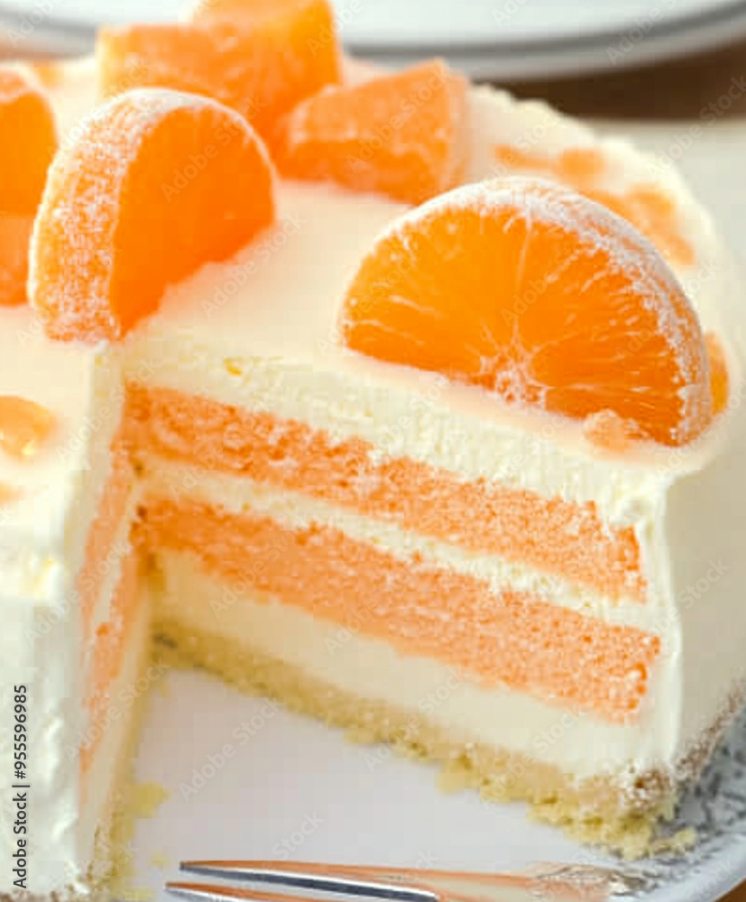 Orange Creamsicle Ice Cream Cake - Amateur Photo Orange Creamsicle Ice Cream Cake - Amateur Photo