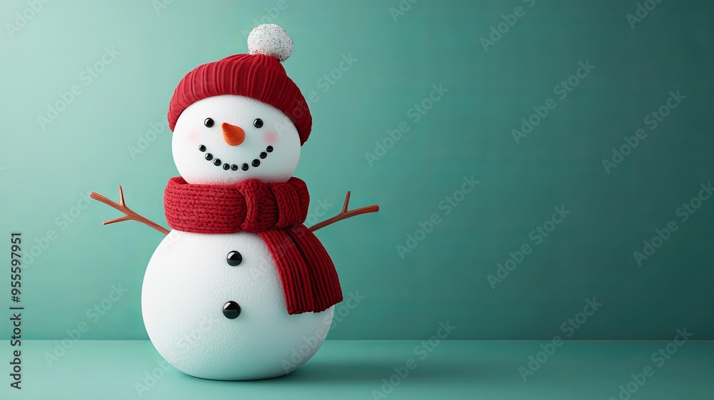 Cute Snowman with Space for Text Cute Snowman with Space for Text
